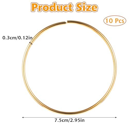 10 Pcs Gold Metal Craft Rings for DIY Projects