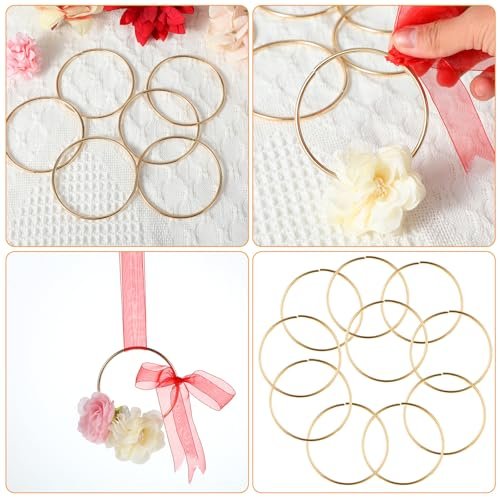 10 Pcs Gold Metal Craft Rings for DIY Projects