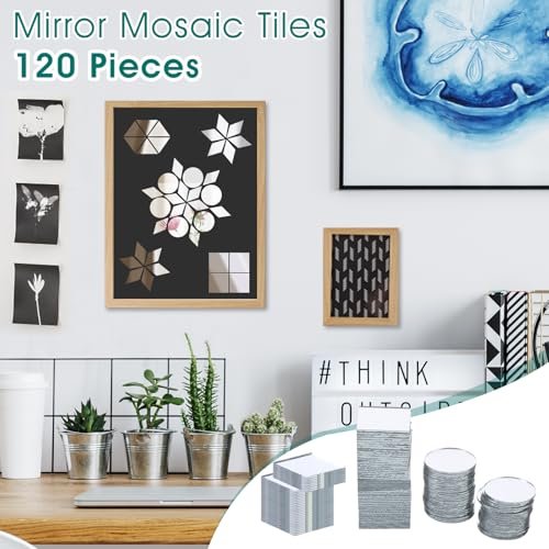 120 Pcs DIY Craft Mirrors - 4 Shapes for Mosaic Art