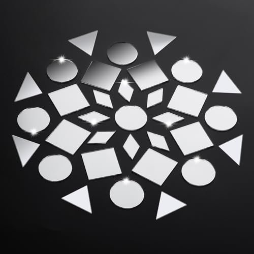 120 Pcs DIY Craft Mirrors - 4 Shapes for Mosaic Art