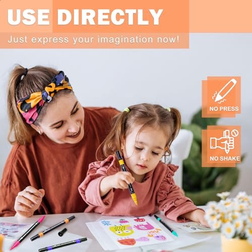 24 Vibrant Dual Tip Acrylic Paint Pens for All Surfaces