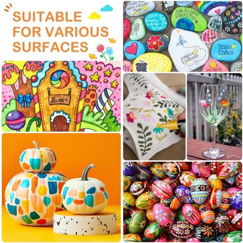 24 Vibrant Dual Tip Acrylic Paint Pens for All Surfaces