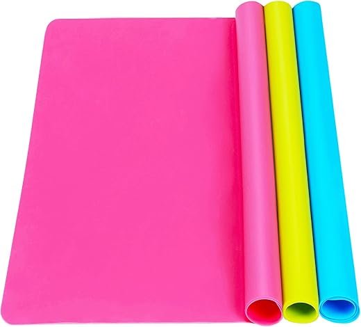 3 Pack Large Silicone Mats for Crafting & Molding