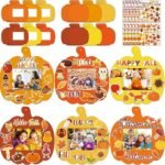 30-Pack Fall Pumpkin DIY Photo Frames for Kids