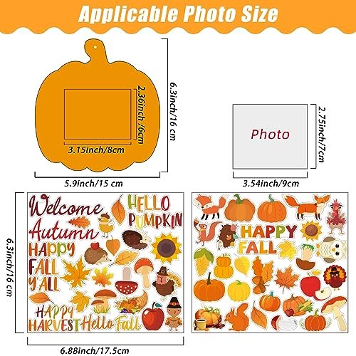 30-Pack Fall Pumpkin DIY Photo Frames for Kids