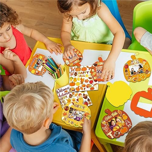 30-Pack Fall Pumpkin DIY Photo Frames for Kids