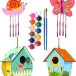 4 Pack DIY Bird House & Wind Chime Kits for Kids