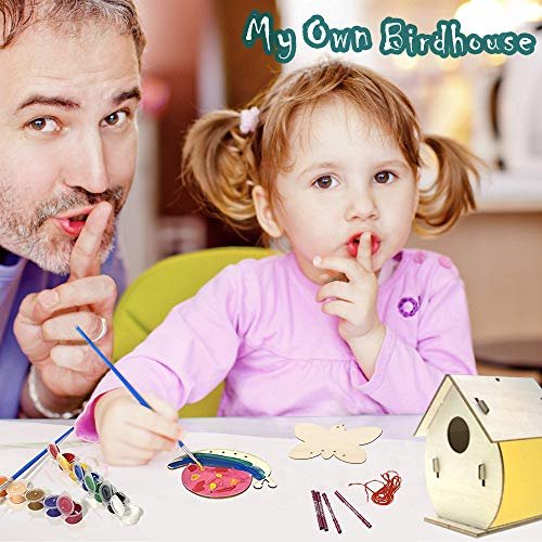 4 Pack DIY Bird House & Wind Chime Kits for Kids