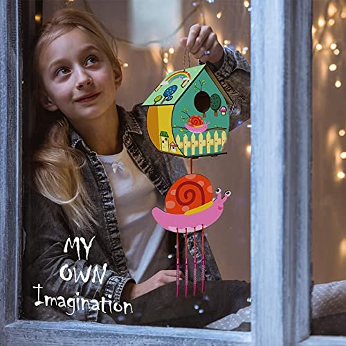 4 Pack DIY Bird House & Wind Chime Kits for Kids
