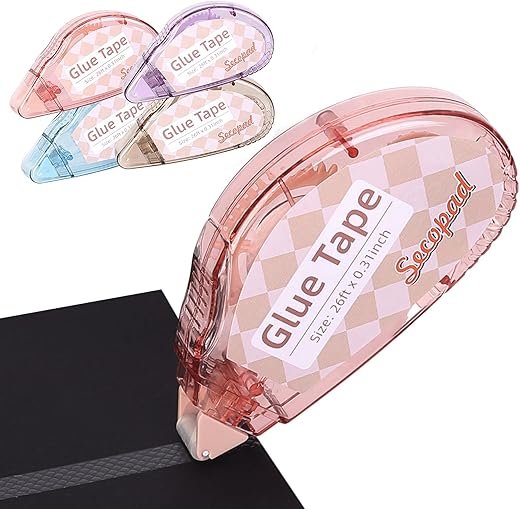 4 Pack Double-Sided Scrapbook Tape Roller – Mess-Free Adhesive