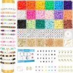 4000Pcs Dowsabel Clay Beads Bracelet Making Kit for Kids