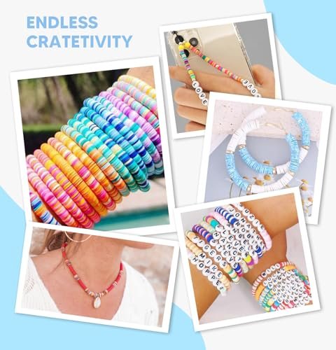 4000Pcs Dowsabel Clay Beads Bracelet Making Kit for Kids