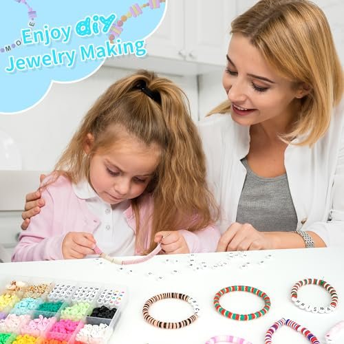 4000Pcs Dowsabel Clay Beads Bracelet Making Kit for Kids
