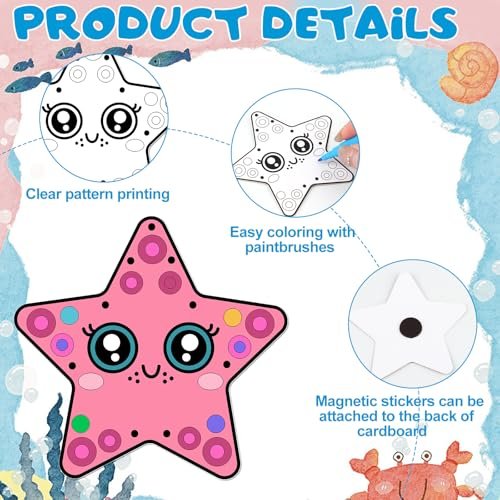 60 Ocean Animal Art Cards & Coloring Kit for Kids