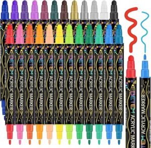Betem 24-Color Dual Tip Acrylic Paint Pens for Art