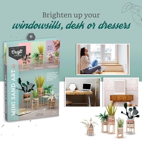 Craft Crush Faux Plant Sand Art Kit for Home Decor