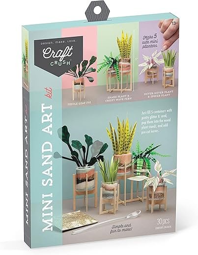 Craft Crush Faux Plant Sand Art Kit for Home Decor