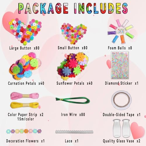 DIY Flower Bouquet Kit for Girls Ages 6-10