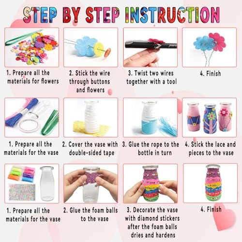 DIY Flower Bouquet Kit for Girls Ages 6-10