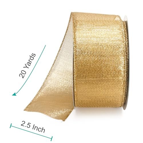 Elegant Gold Metallic Wired Ribbon for All Occasions