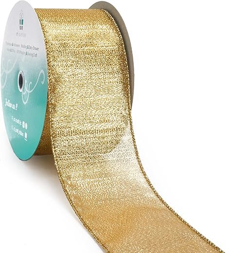 Elegant Gold Metallic Wired Ribbon for All Occasions