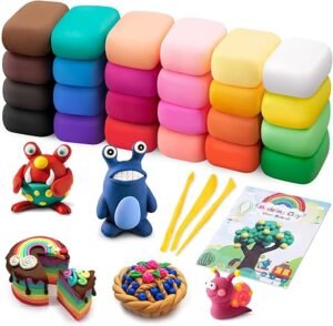 Exptolii 24-Color Air Dry Clay Kit for Creative Fun