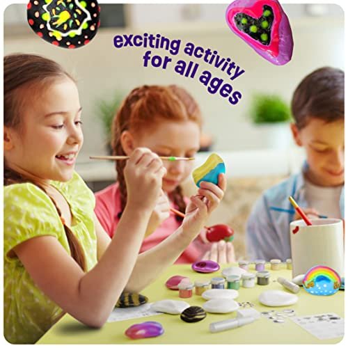 Glow-in-the-Dark Rock Painting Kit for Kids Ages 6-12
