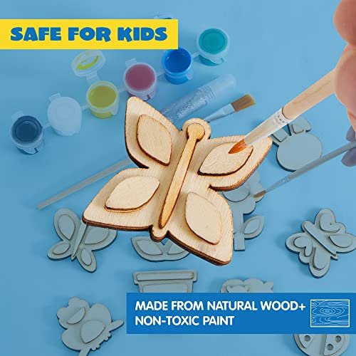 JOYIN 12-Piece DIY Wooden Magnet Painting Kit for Kids