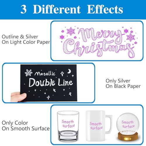 KOUSICOO Shimmer Markers Set: 12 Metallic Glitter Pens