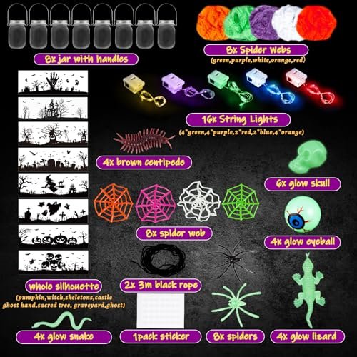 Letapapa Halloween Mason Jar Craft Kit for Kids