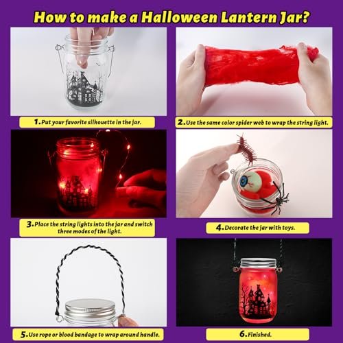 Letapapa Halloween Mason Jar Craft Kit for Kids