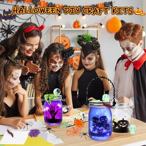 Letapapa Halloween Mason Jar Craft Kit for Kids