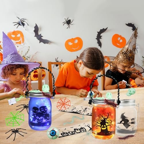 Letapapa Halloween Mason Jar Craft Kit for Kids