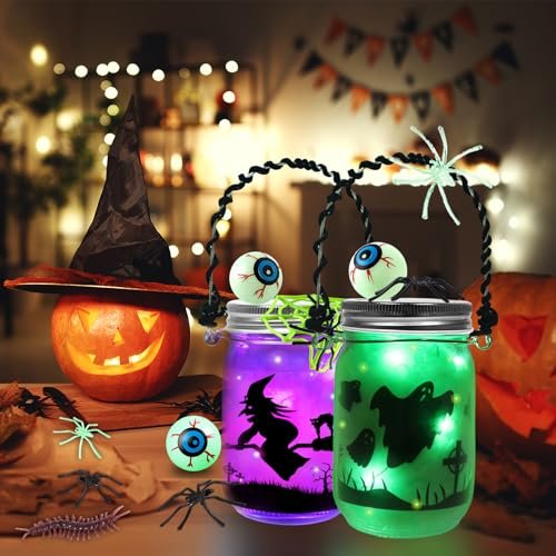 Letapapa Halloween Mason Jar Craft Kit for Kids