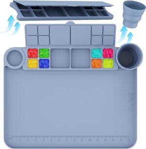 Svartur Silicone Painting Mat: 17x13 Art Station in Gray
