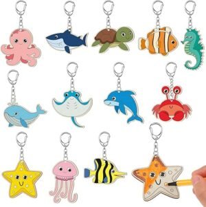 Trnayi 36 Pcs DIY Wooden Ocean Animal Crafts