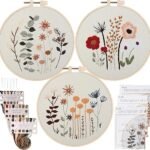 Uphome Beginner's Floral Embroidery Kit – 3 Pack