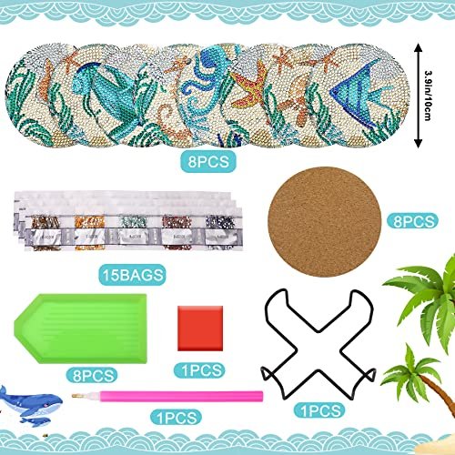 UPINS Ocean Diamond Coaster Kit: DIY Art & Gift