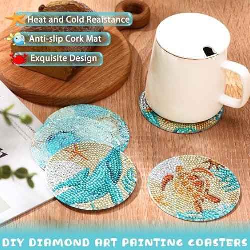 UPINS Ocean Diamond Coaster Kit: DIY Art & Gift