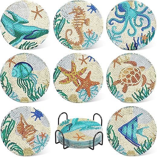UPINS Ocean Diamond Coaster Kit: DIY Art & Gift
