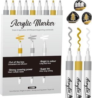 Vibrant 9-Pack Acrylic Paint Pens for All Crafts