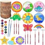 YOYOJOY Wood Slice Painting & Wind Chime Kit for Kids