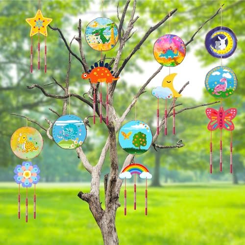 YOYOJOY Wood Slice Painting & Wind Chime Kit for Kids