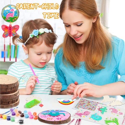 YOYOJOY Wood Slice Painting & Wind Chime Kit for Kids