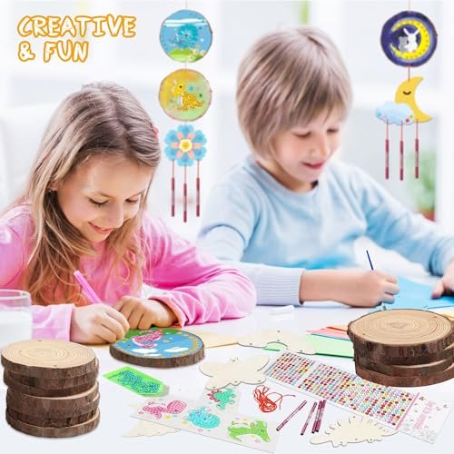 YOYOJOY Wood Slice Painting & Wind Chime Kit for Kids